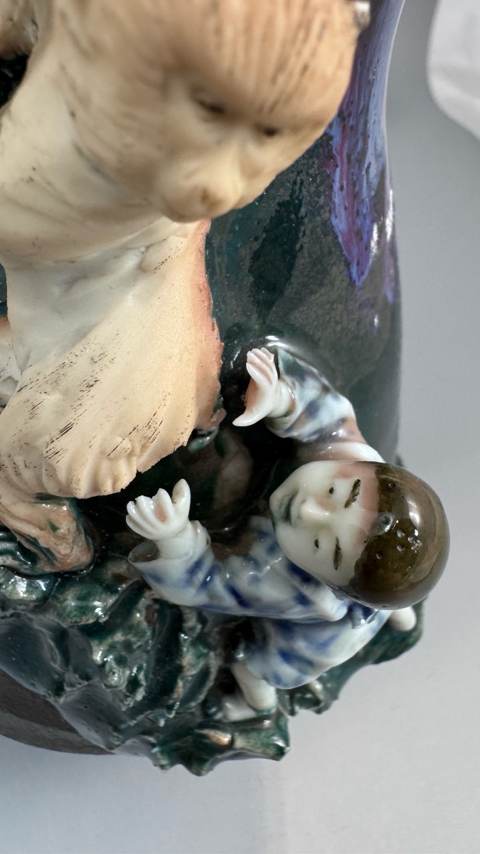 Sumida (隅田焼 / Sumida-gawa) Ovoid Vase Of Remarkable Ambition, Japan-photo-5