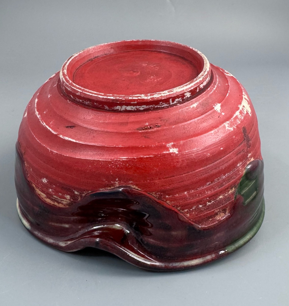 Sumida Gawa Pottery Suiban / Brush Washer With Two Climbing Figures, Signed Kōko, Meiji–taishō -photo-3