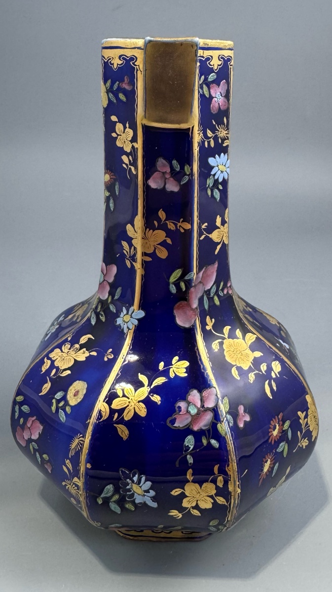 Aiguière Mason's Ironstone à décor chinoisant sur fond bleu cobalt, anse à grotesque-photo-7