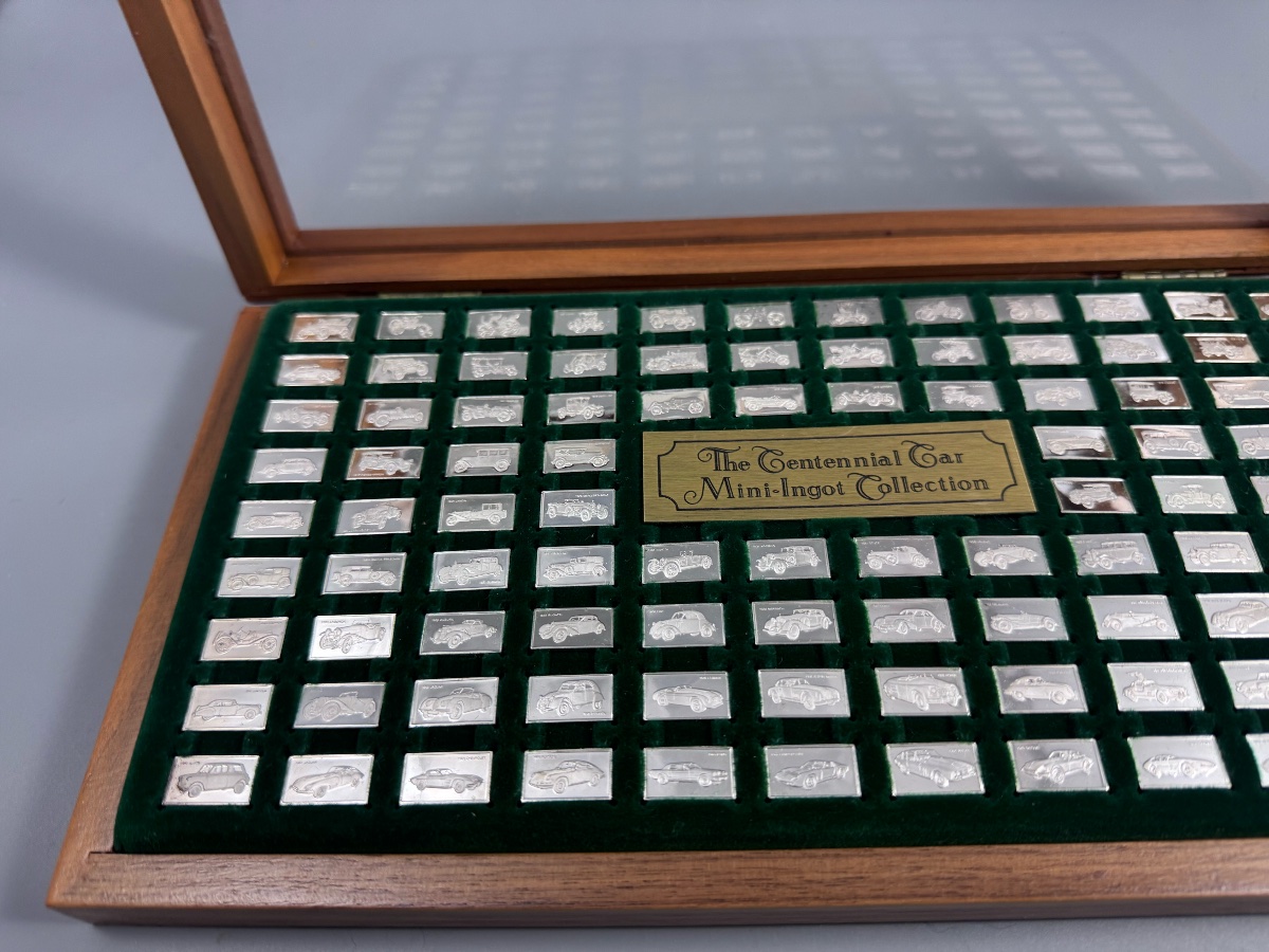 The Franklin Mint Centennial Car Mini-ingot Collection, 100 Sterling Silver Miniature Ingots -photo-2