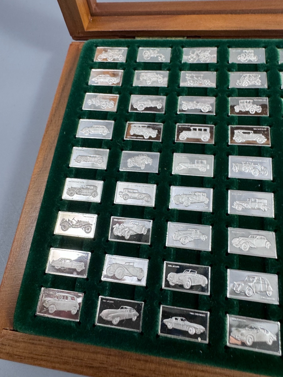 The Franklin Mint Centennial Car Mini-ingot Collection, 100 Sterling Silver Miniature Ingots -photo-3