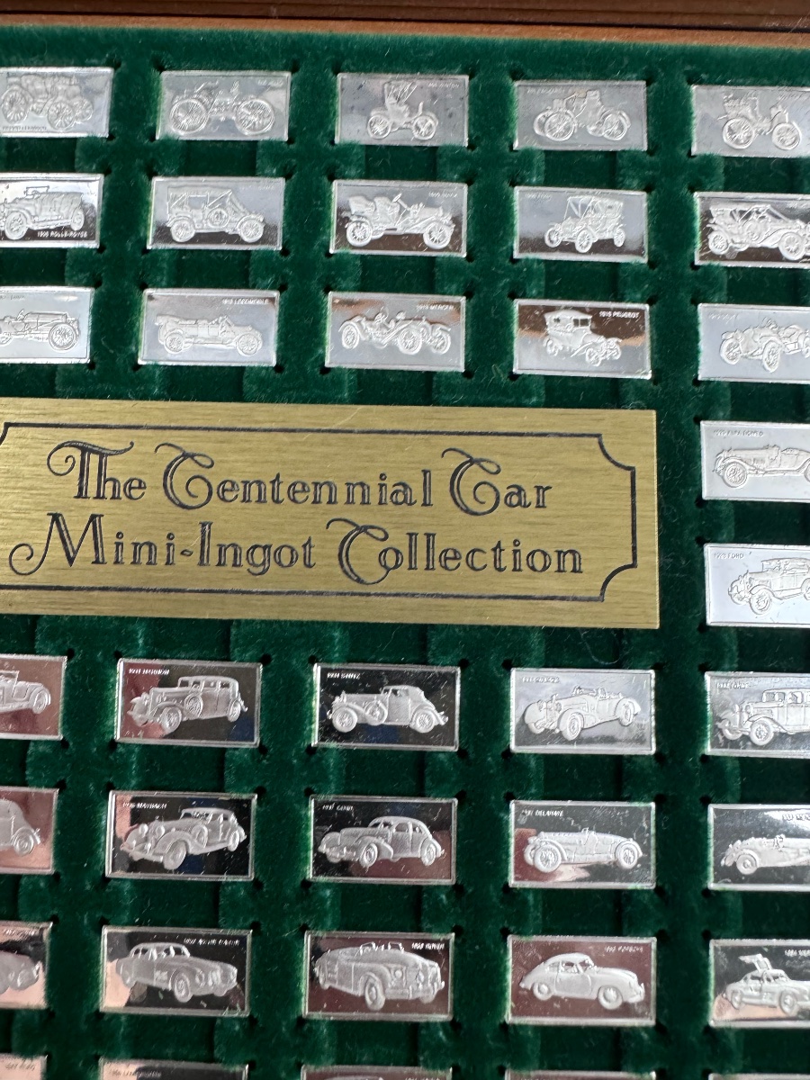 The Franklin Mint Centennial Car Mini-ingot Collection, 100 Sterling Silver Miniature Ingots -photo-1
