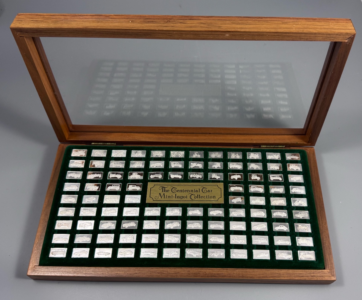 The Franklin Mint Centennial Car Mini-ingot Collection, 100 Sterling Silver Miniature Ingots 
