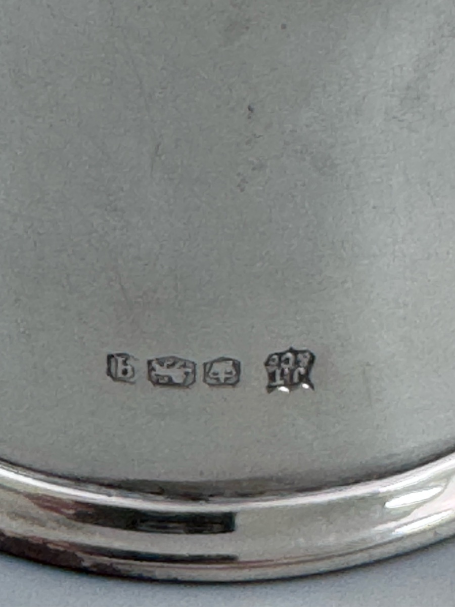 Scottish Presbyterian Portable Communion Set, Sterling Silver, Fitted Pine Case-photo-6