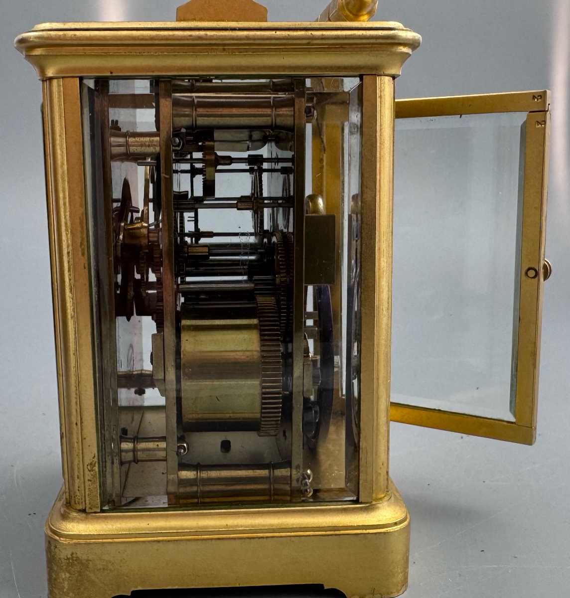 Henri Jacot Paris Eight-day Striking Carriage Clock With Original Travel Case-photo-5