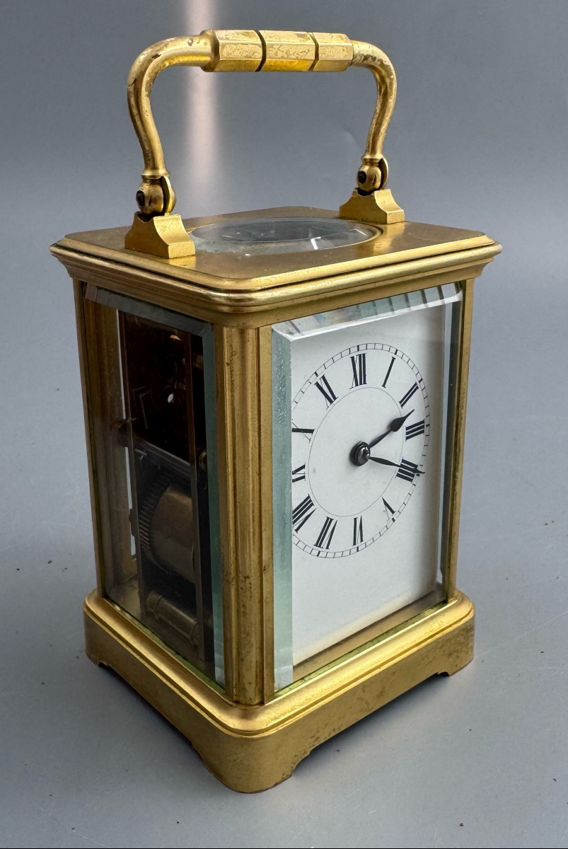 Henri Jacot Paris Eight-day Striking Carriage Clock With Original Travel Case-photo-7