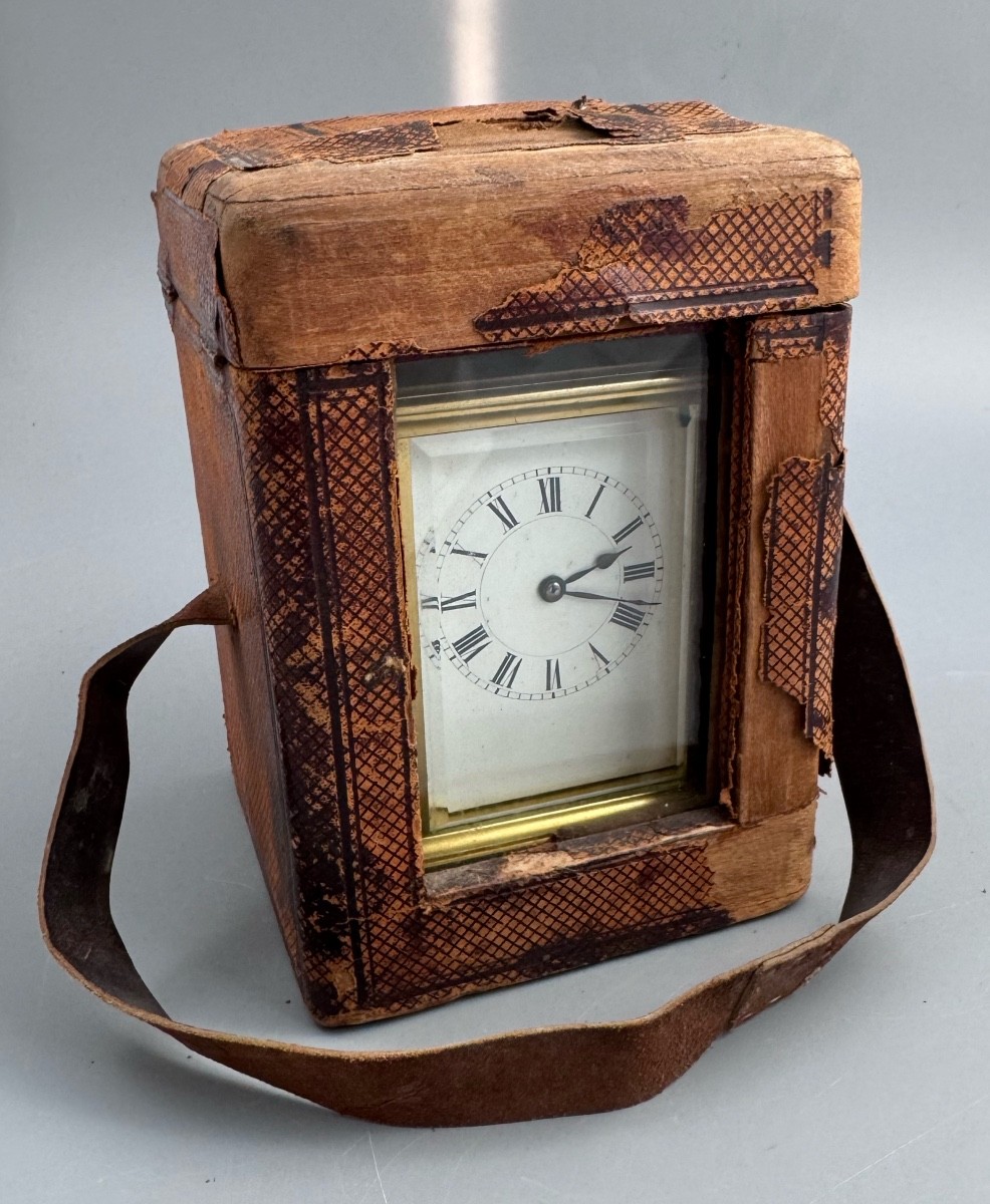 Henri Jacot Paris Eight-day Striking Carriage Clock With Original Travel Case