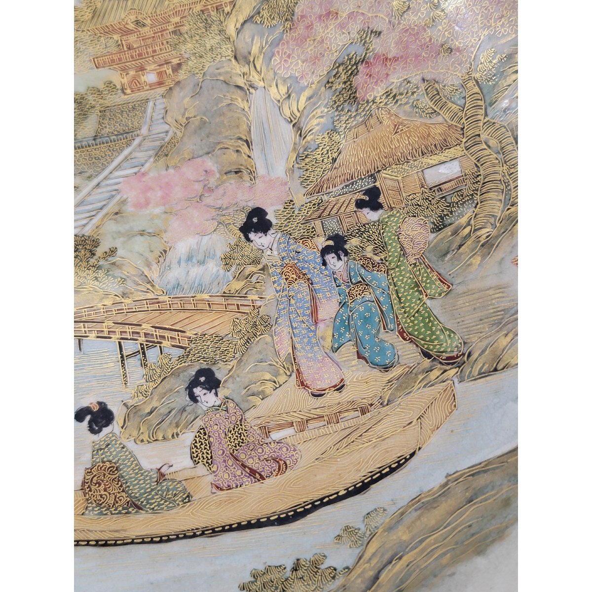 Large Signed Japanese Satsuma Bowl By The Renowned Master Shizan, Meiji Period-photo-2