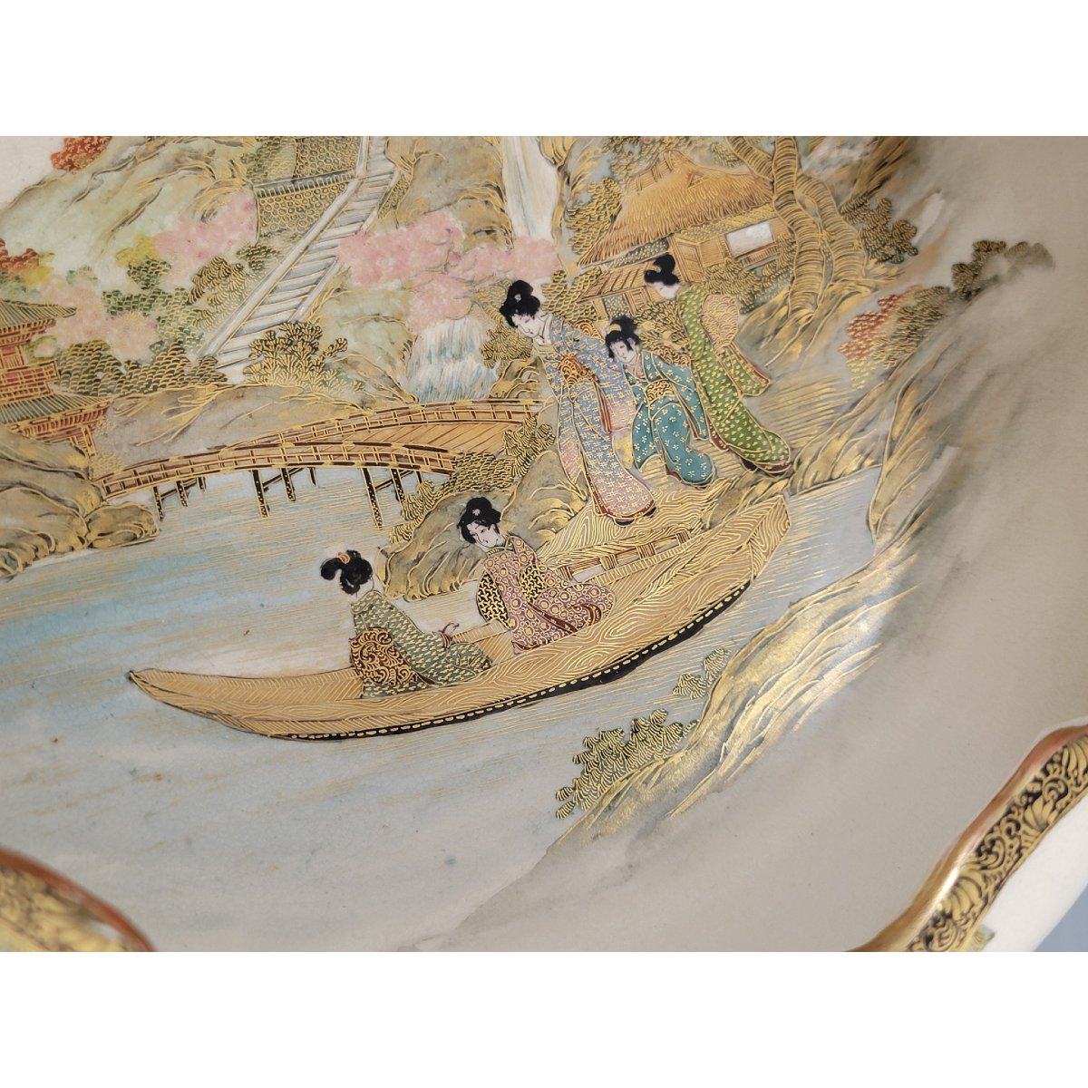 Large Signed Japanese Satsuma Bowl By The Renowned Master Shizan, Meiji Period-photo-3