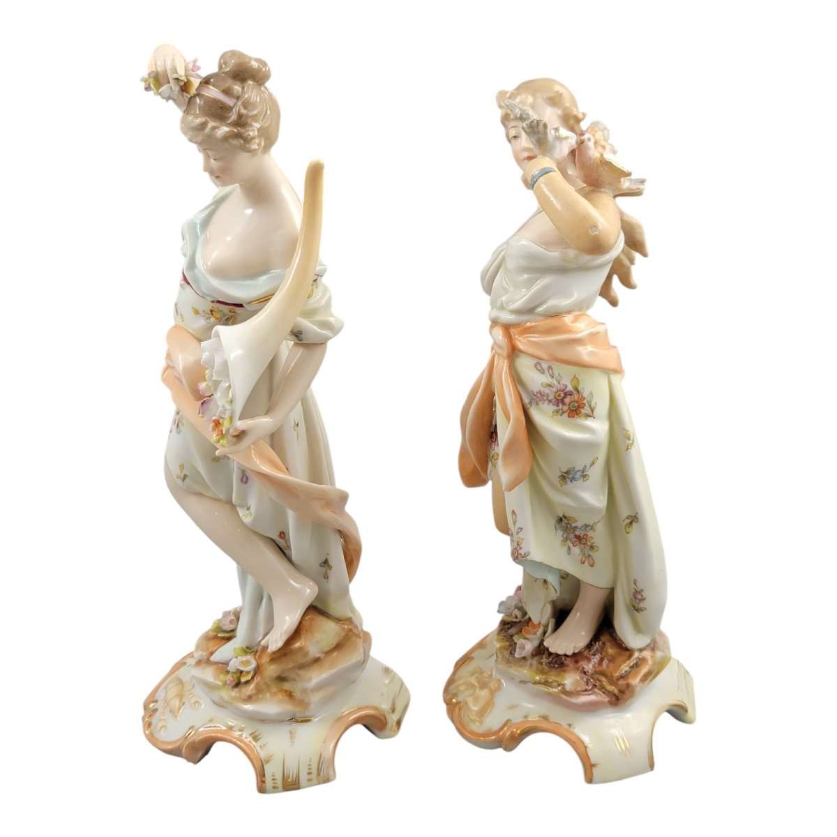 Paire de figures allégoriques Volkstedt Christian Nonne, vers 1780–1800-photo-2