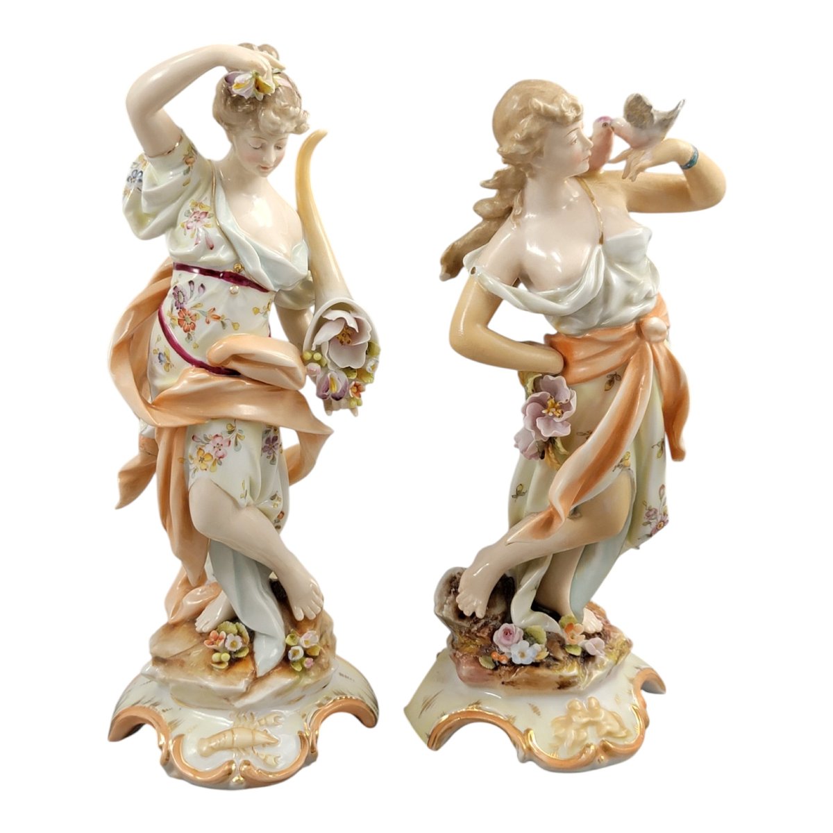 Paire de figures allégoriques Volkstedt Christian Nonne, vers 1780–1800-photo-2