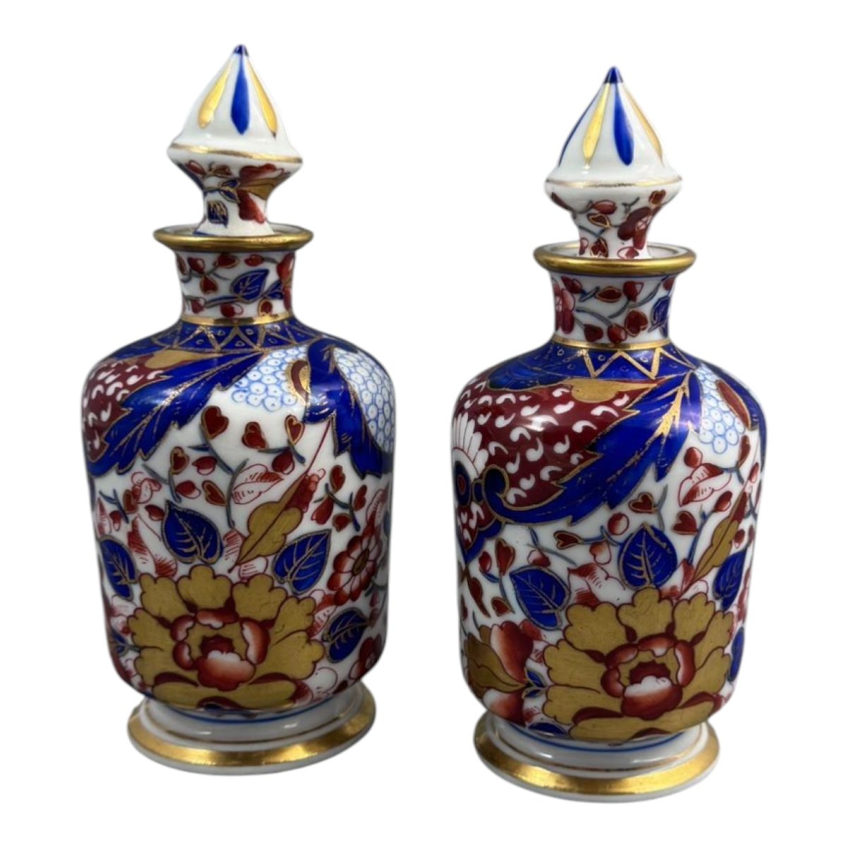 Paire de flacons à parfum en porcelaine de Dresde, dans le goût Imari, vers 1890–1910-photo-3