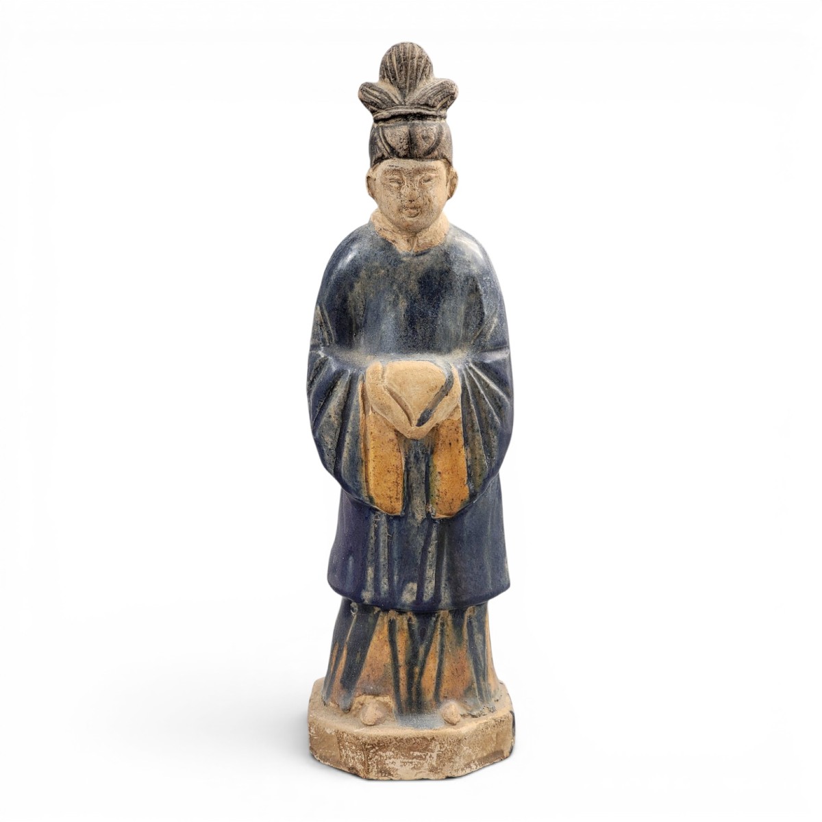 Figure funéraire chinoise en céramique émaillée sancai, dynastie Tang, vers VIIe–VIIIe siècle