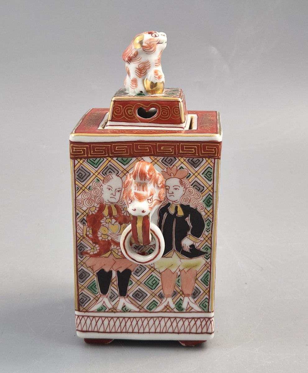 Rare Imari Porcelain Koro - Edo Period, Bakumatsu Period C.1860 - Nanban Subject-photo-4