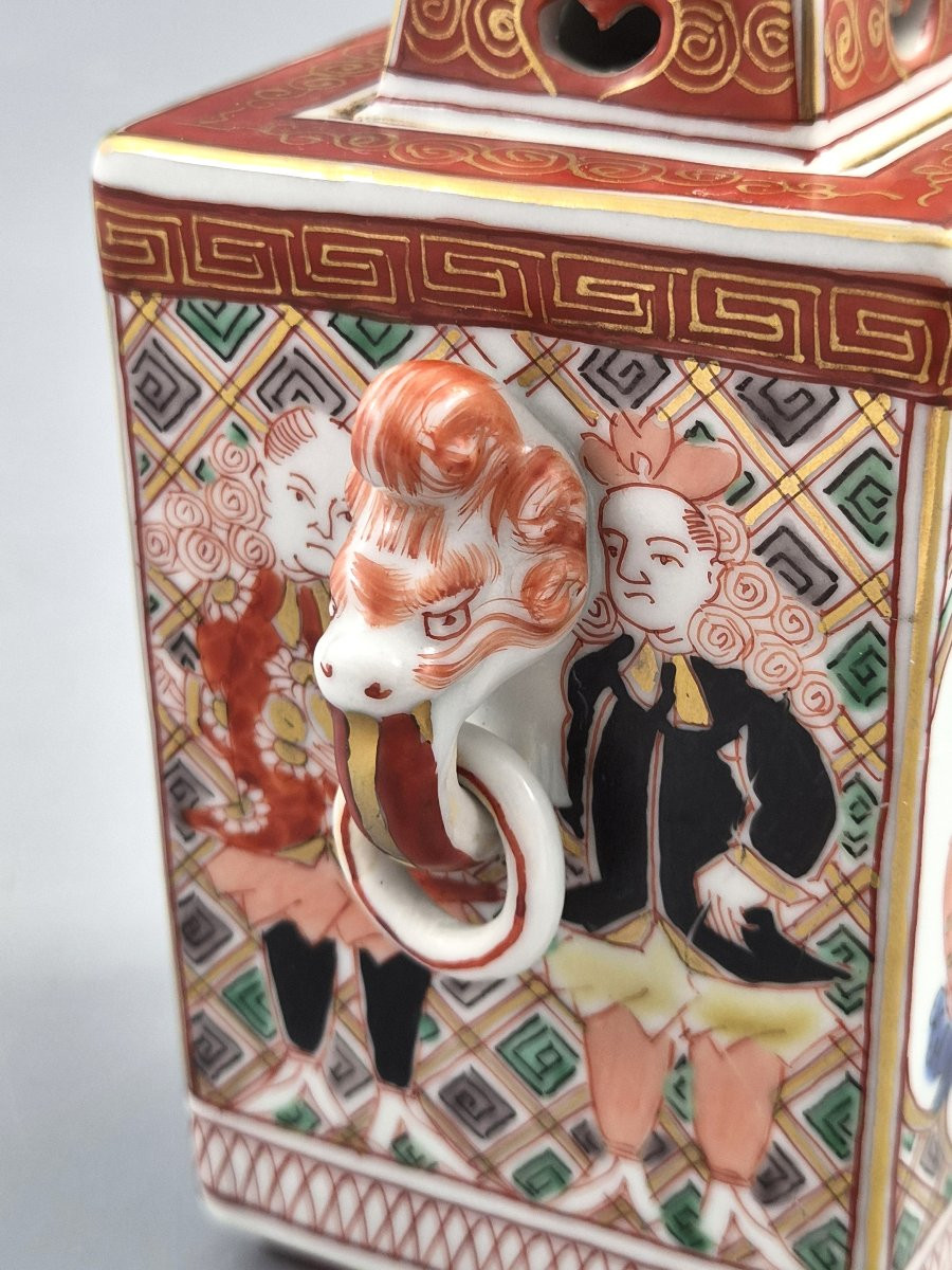 Rare Imari Porcelain Koro - Edo Period, Bakumatsu Period C.1860 - Nanban Subject-photo-2