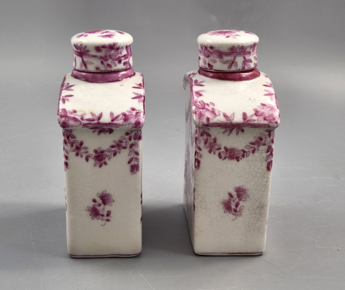 Pair Of Juwc 1897 (united Wilson) Chinese Porcelain Tea Caddies In The Meissen Style-photo-2