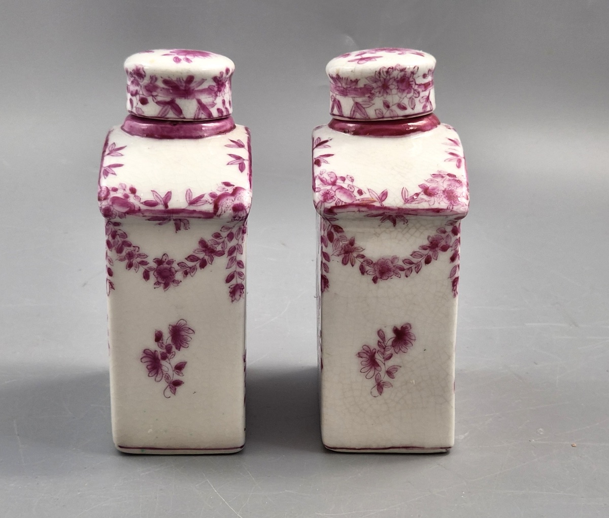 Pair Of Juwc 1897 (united Wilson) Chinese Porcelain Tea Caddies In The Meissen Style-photo-4