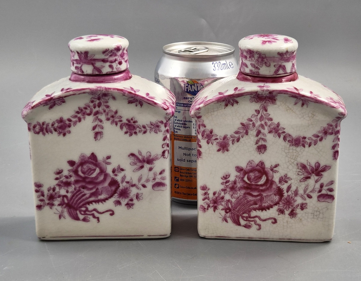 Pair Of Juwc 1897 (united Wilson) Chinese Porcelain Tea Caddies In The Meissen Style-photo-1