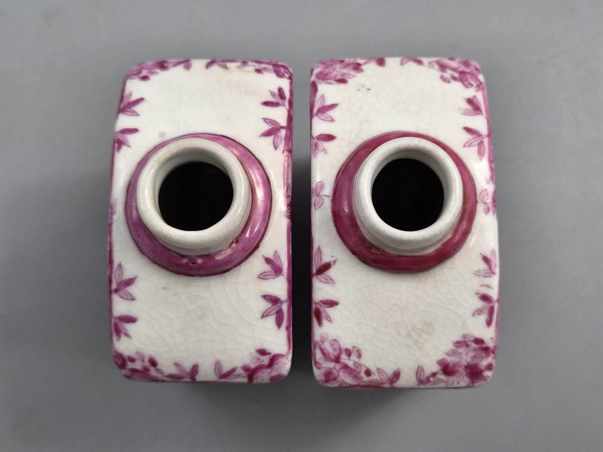 Pair Of Juwc 1897 (united Wilson) Chinese Porcelain Tea Caddies In The Meissen Style-photo-2