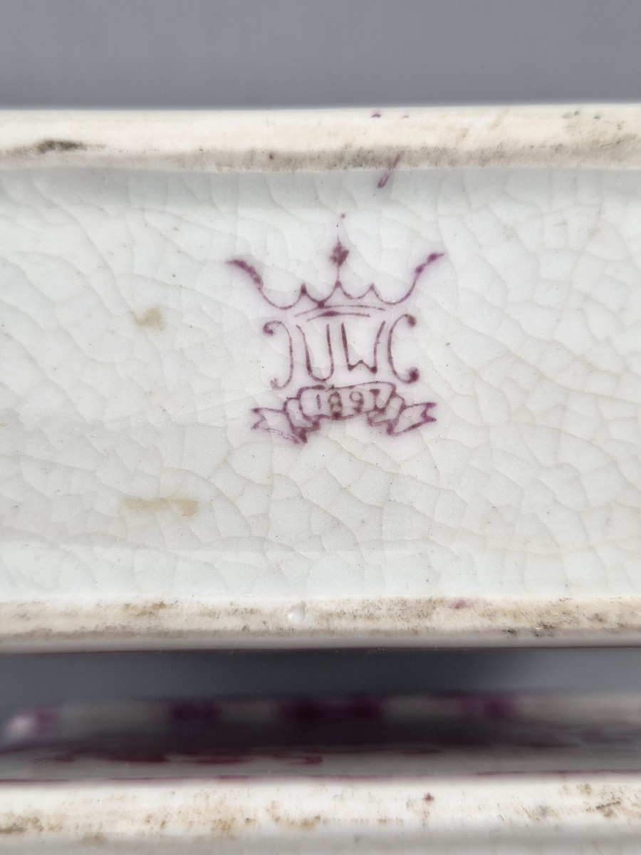 Pair Of Juwc 1897 (united Wilson) Chinese Porcelain Tea Caddies In The Meissen Style-photo-5