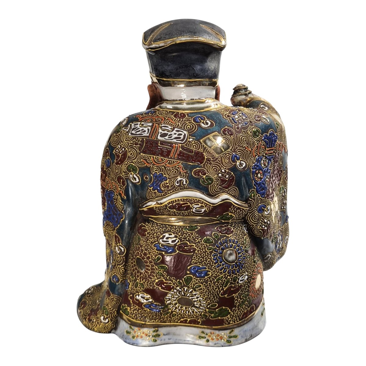 Figure Kutani de Jurojin, dieu de la longévité, Japon, époque Meiji-photo-3