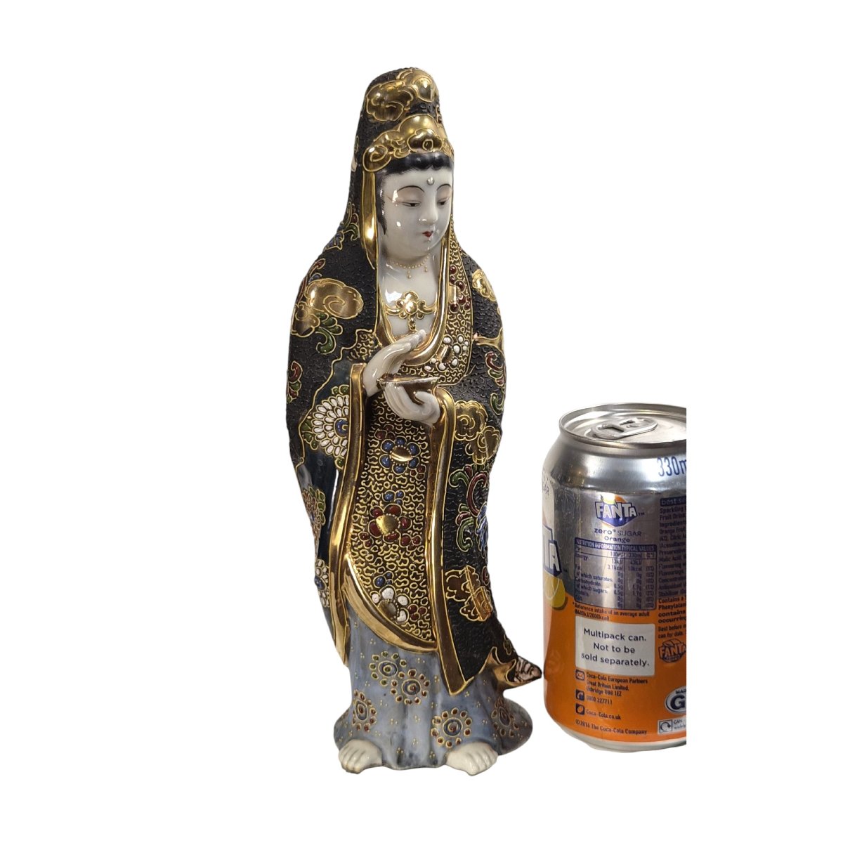 Japanese Kutani Porcelain Figure Of Kannon (guanyin), C.1920-photo-2