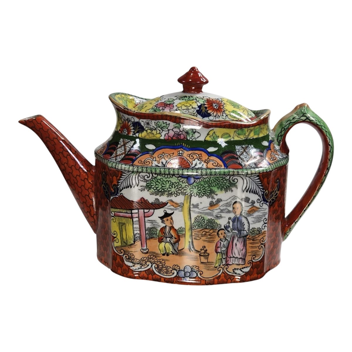Théière Mason’s Patent Ironstone Red Scale “New Oval”, vers 1820–1830-photo-2