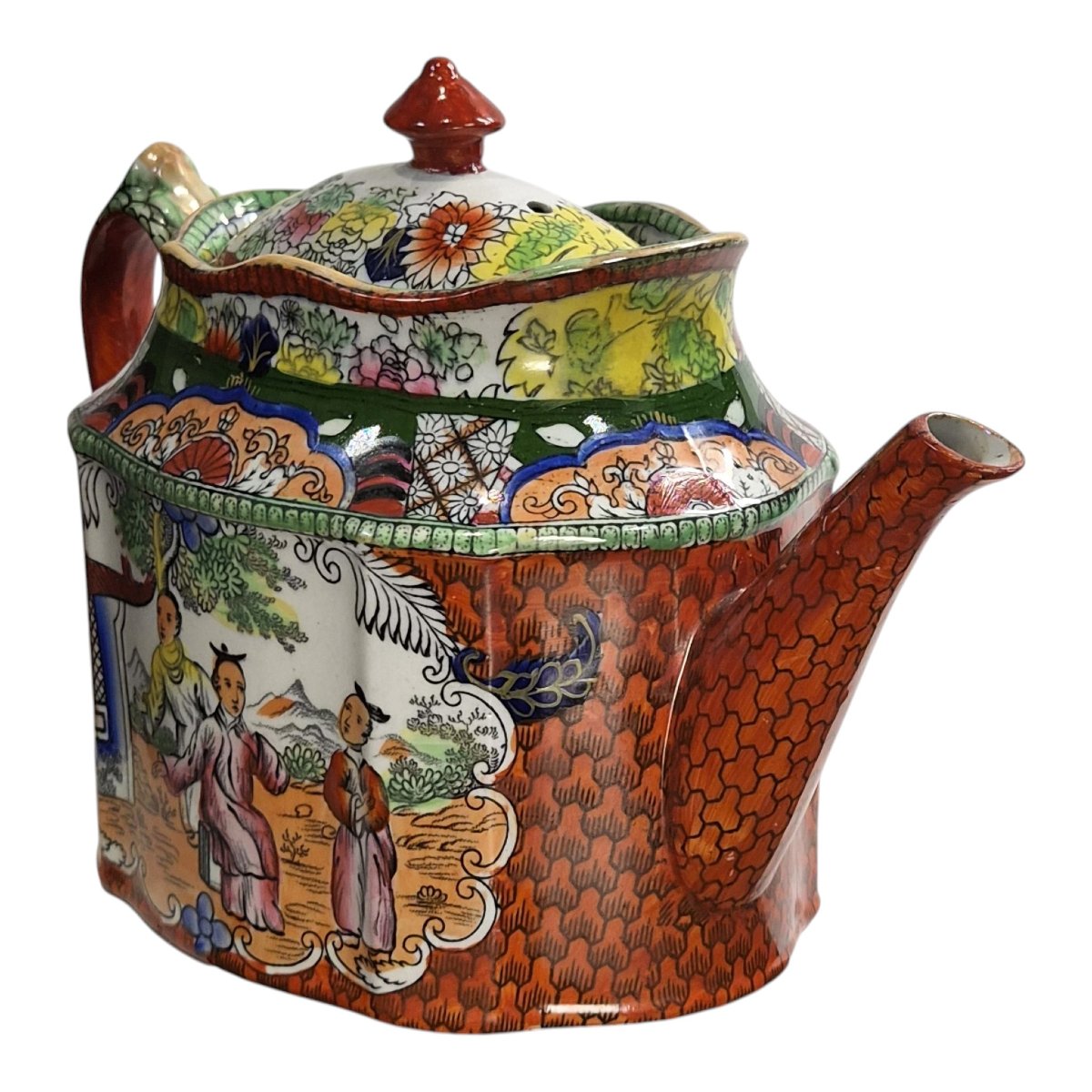Théière Mason’s Patent Ironstone Red Scale “New Oval”, vers 1820–1830-photo-3