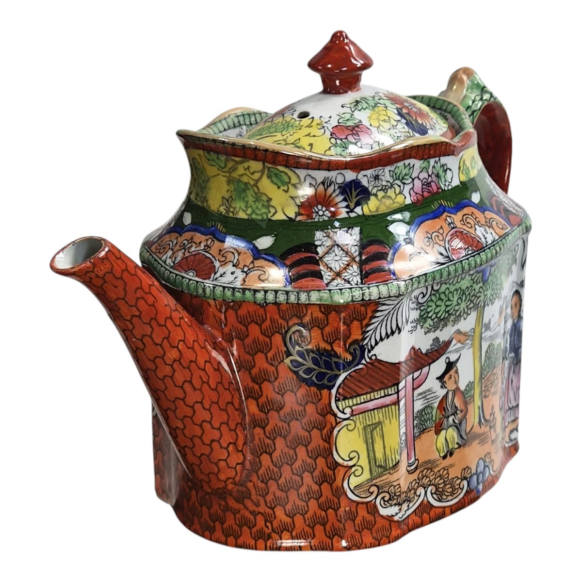 Théière Mason’s Patent Ironstone Red Scale “New Oval”, vers 1820–1830-photo-4