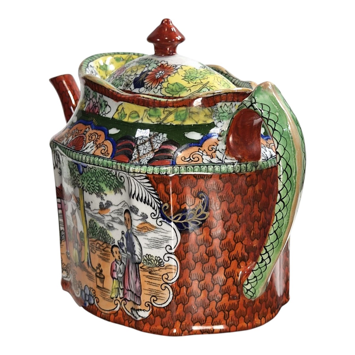 Théière Mason’s Patent Ironstone Red Scale “New Oval”, vers 1820–1830-photo-1