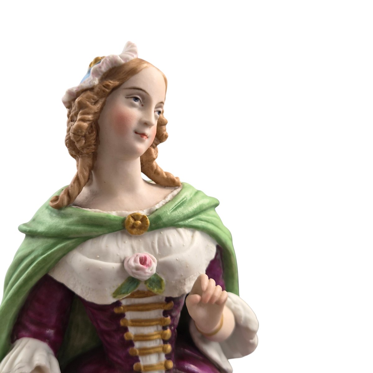 Large Letu & Mauger Paris Romantic Biscuit Porcelain Figures Pair, C1860s-photo-1