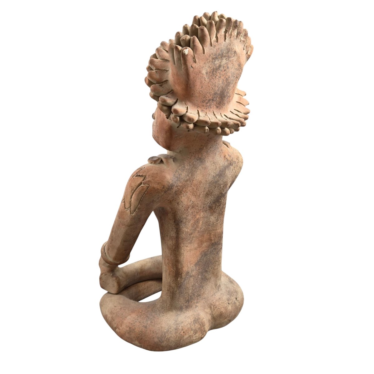 Grande figure décorative de style Jama-Coaque en terre cuite, XXe siècle-photo-2