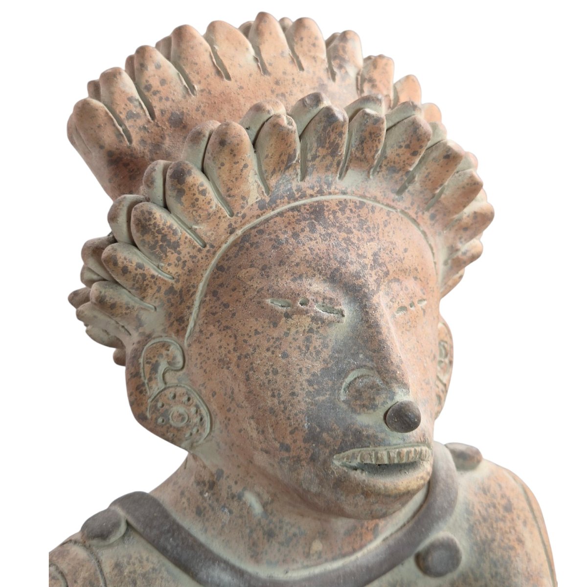 Grande figure décorative de style Jama-Coaque en terre cuite, XXe siècle-photo-3