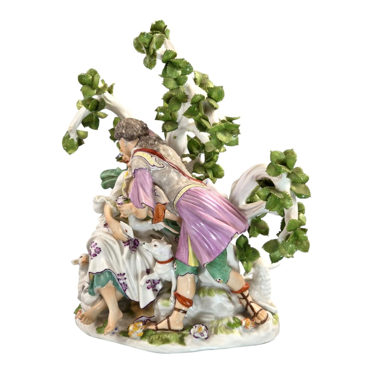 French Niderviller Style Porcelain Figurative Group Love Letter Scene 18th Century-photo-2