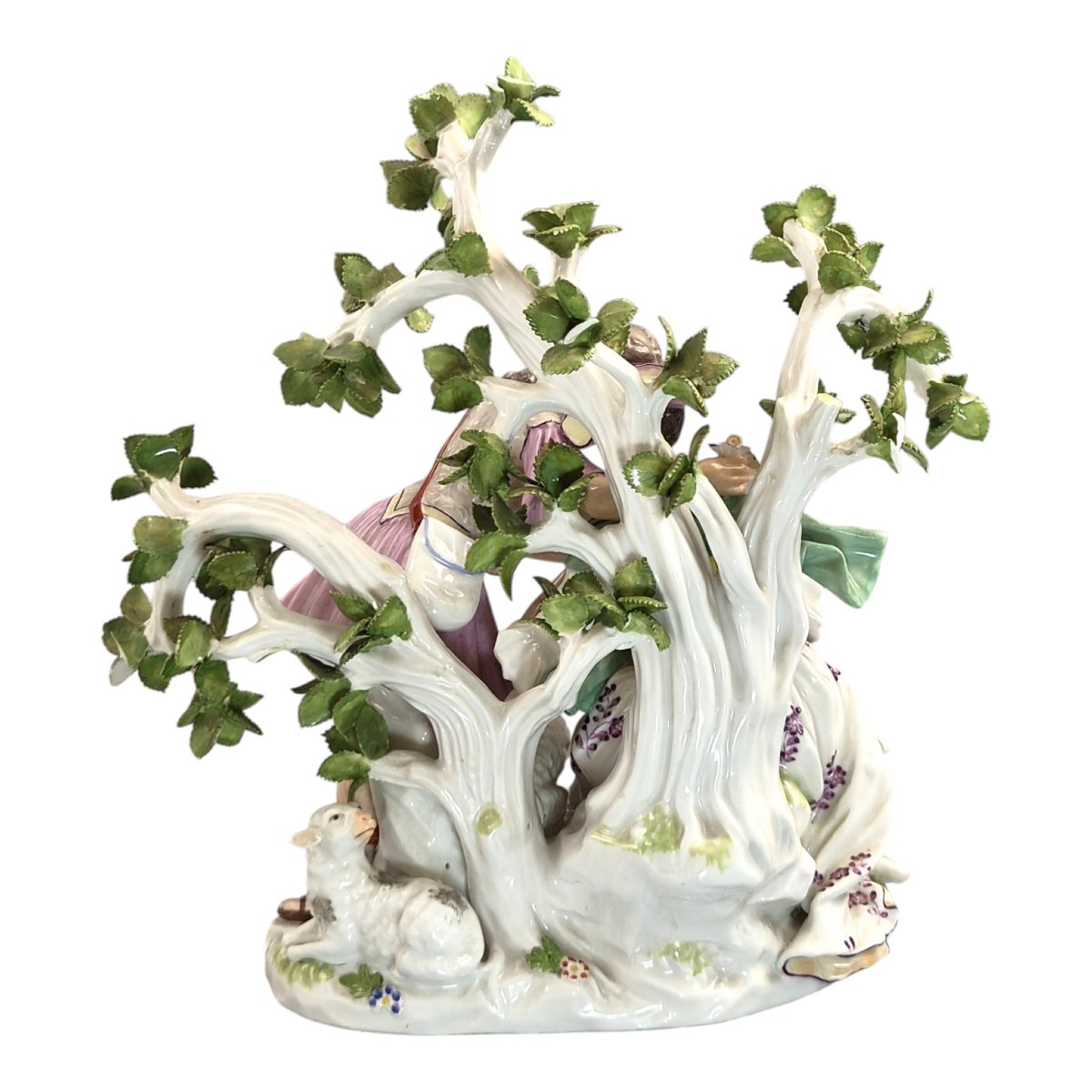 French Niderviller Style Porcelain Figurative Group Love Letter Scene 18th Century-photo-4