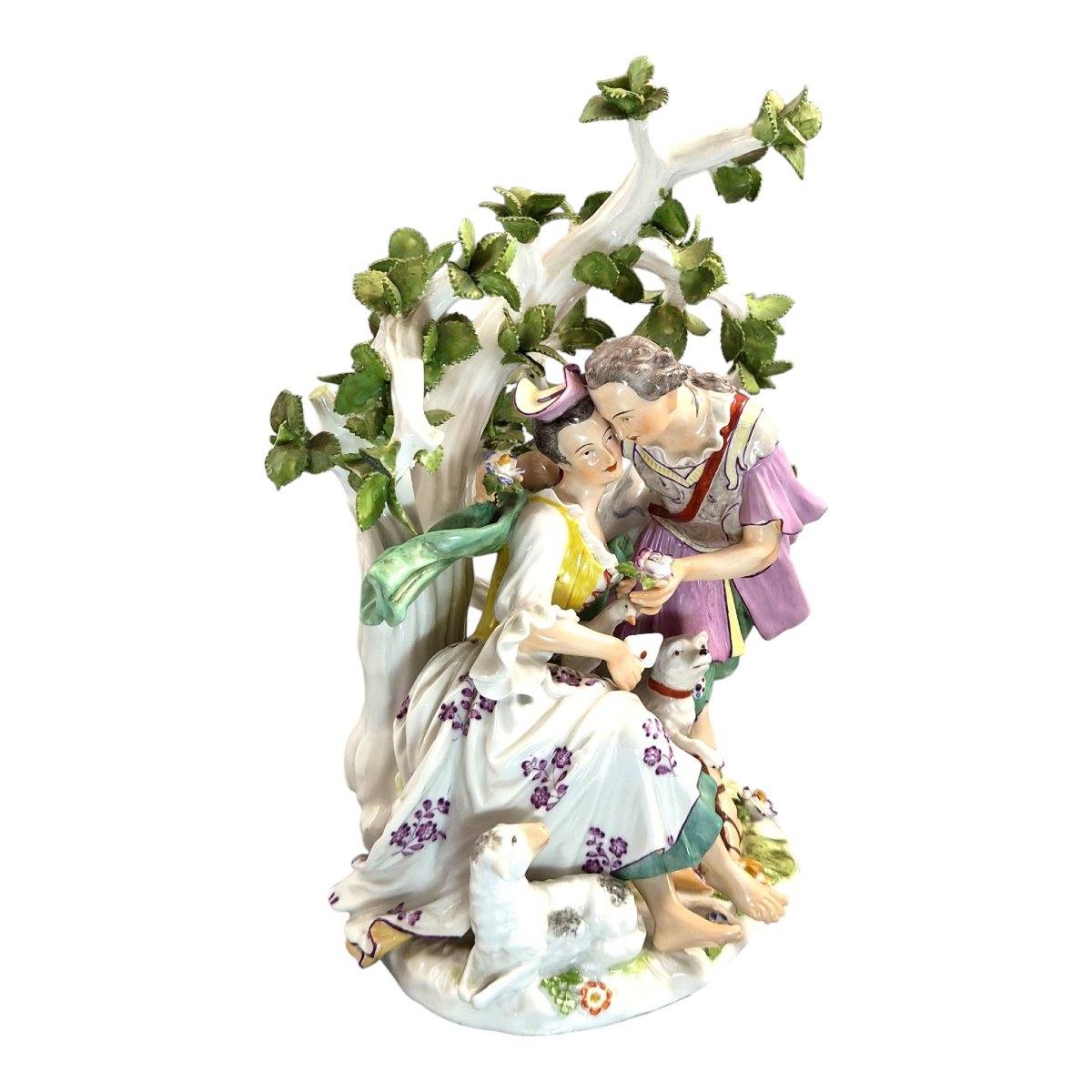 French Niderviller Style Porcelain Figurative Group Love Letter Scene 18th Century-photo-2