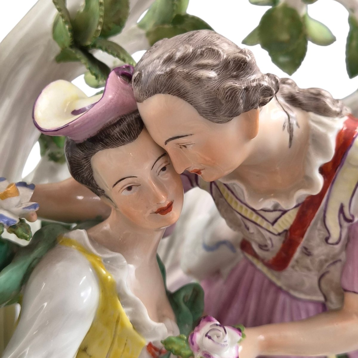 French Niderviller Style Porcelain Figurative Group Love Letter Scene 18th Century-photo-6