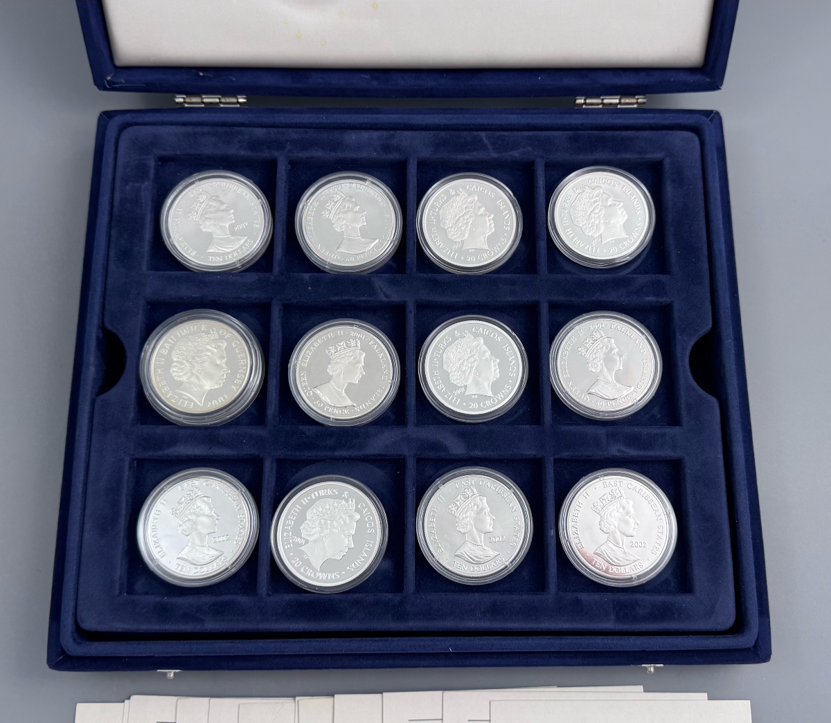 "kings And Queens Of Great Britain" Silver Proof Coin Collection, Westminster Mint, 12 Coins, C-photo-1