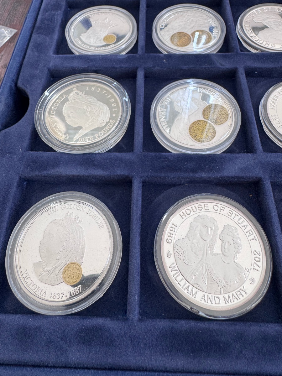 "kings And Queens Of Great Britain" Silver Proof Coin Collection, Westminster Mint, 12 Coins, C-photo-7