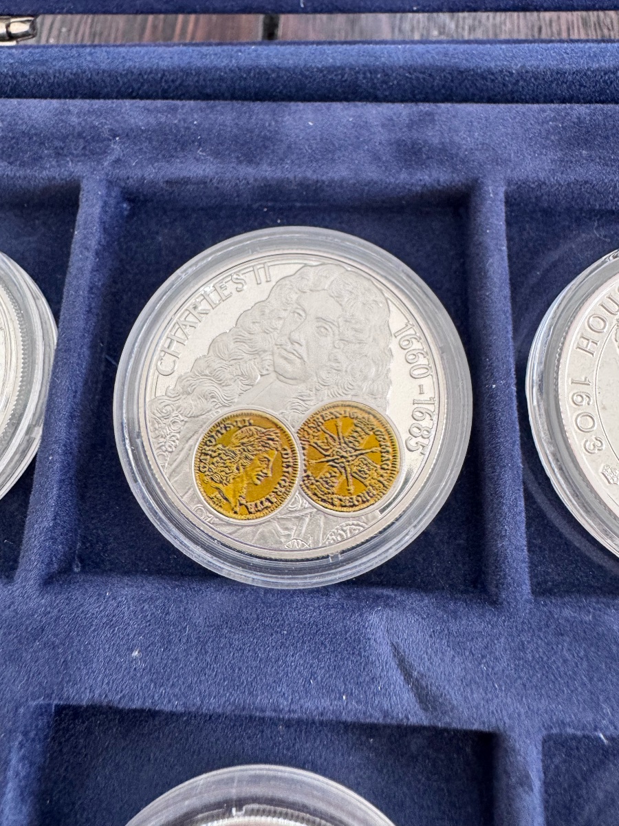 "kings And Queens Of Great Britain" Silver Proof Coin Collection, Westminster Mint, 12 Coins, C-photo-8