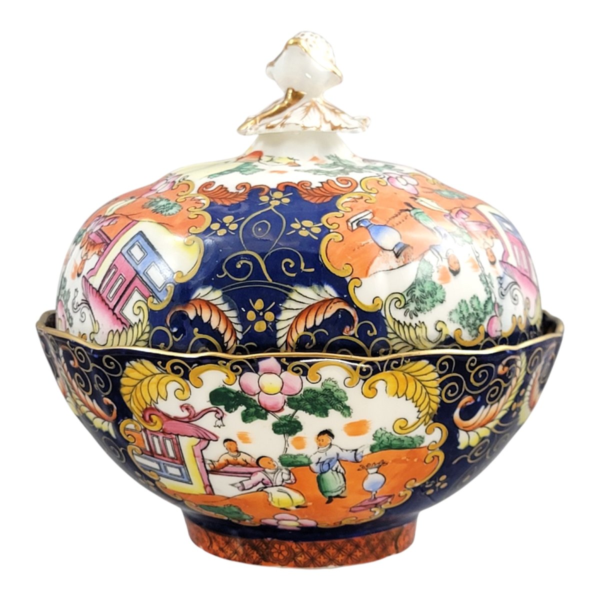 Mason’s Patent Ironstone Large Covered Bowl, Chinoiserie Pattern, C.1820-photo-2