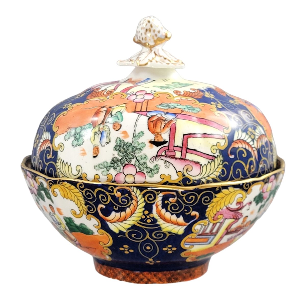 Mason’s Patent Ironstone Large Covered Bowl, Chinoiserie Pattern, C.1820-photo-4