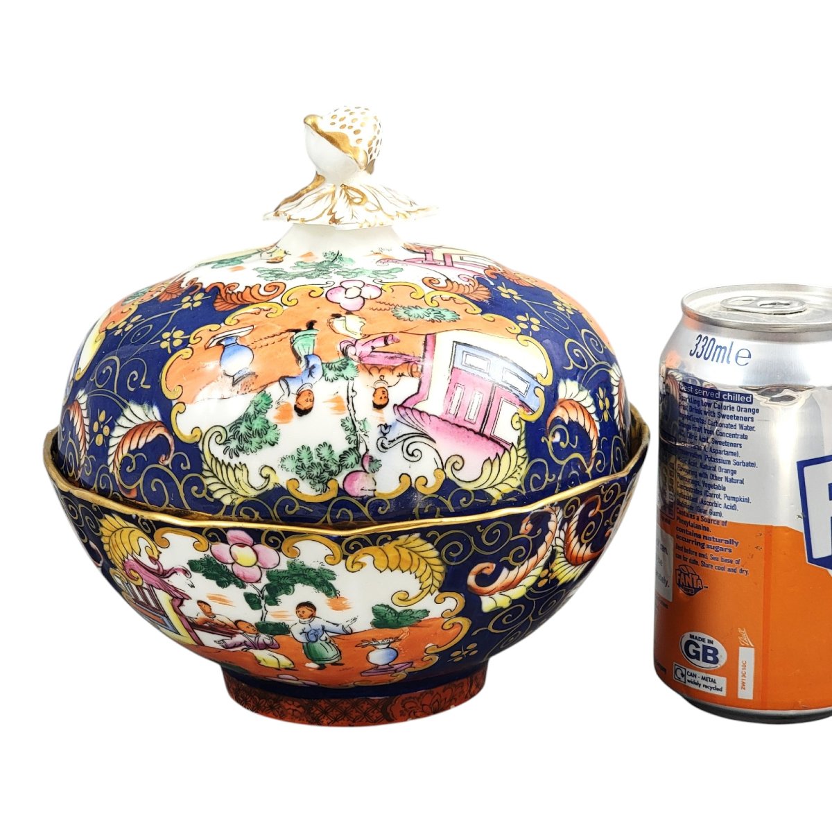 Mason’s Patent Ironstone Large Covered Bowl, Chinoiserie Pattern, C.1820-photo-8