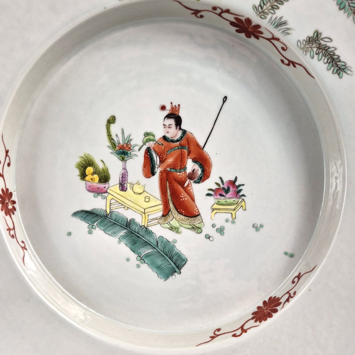 Rare Large Chinese Famille Rose Castellated Porcelain Bowl, C.1880-photo-2