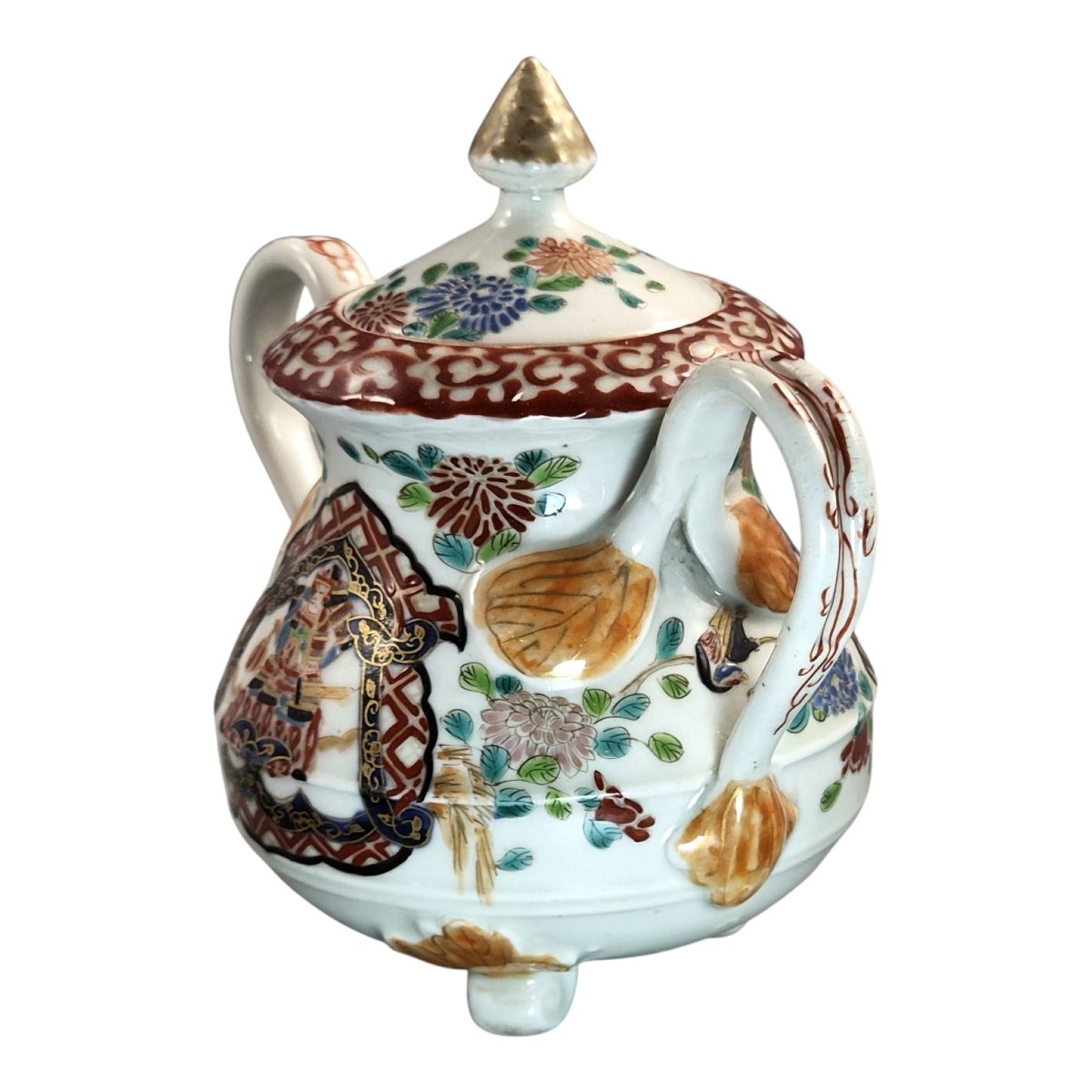 Antique Japanese Imari Sugar Bowl, Hichozan Fukagawa, Meiji Period-photo-2