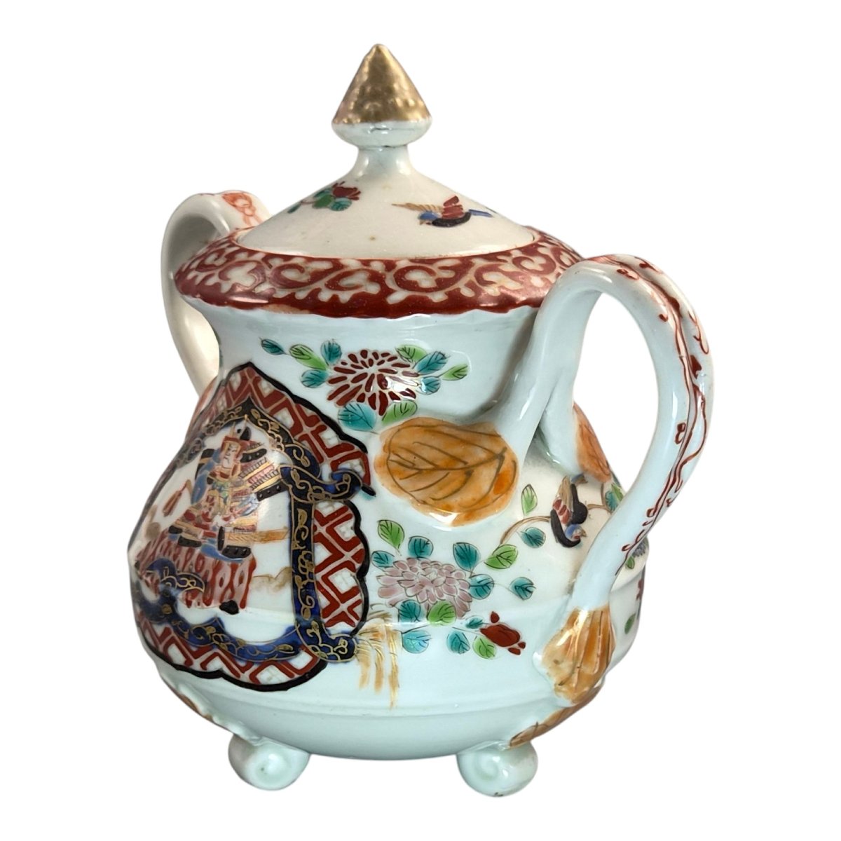 Antique Japanese Imari Sugar Bowl, Hichozan Fukagawa, Meiji Period-photo-1