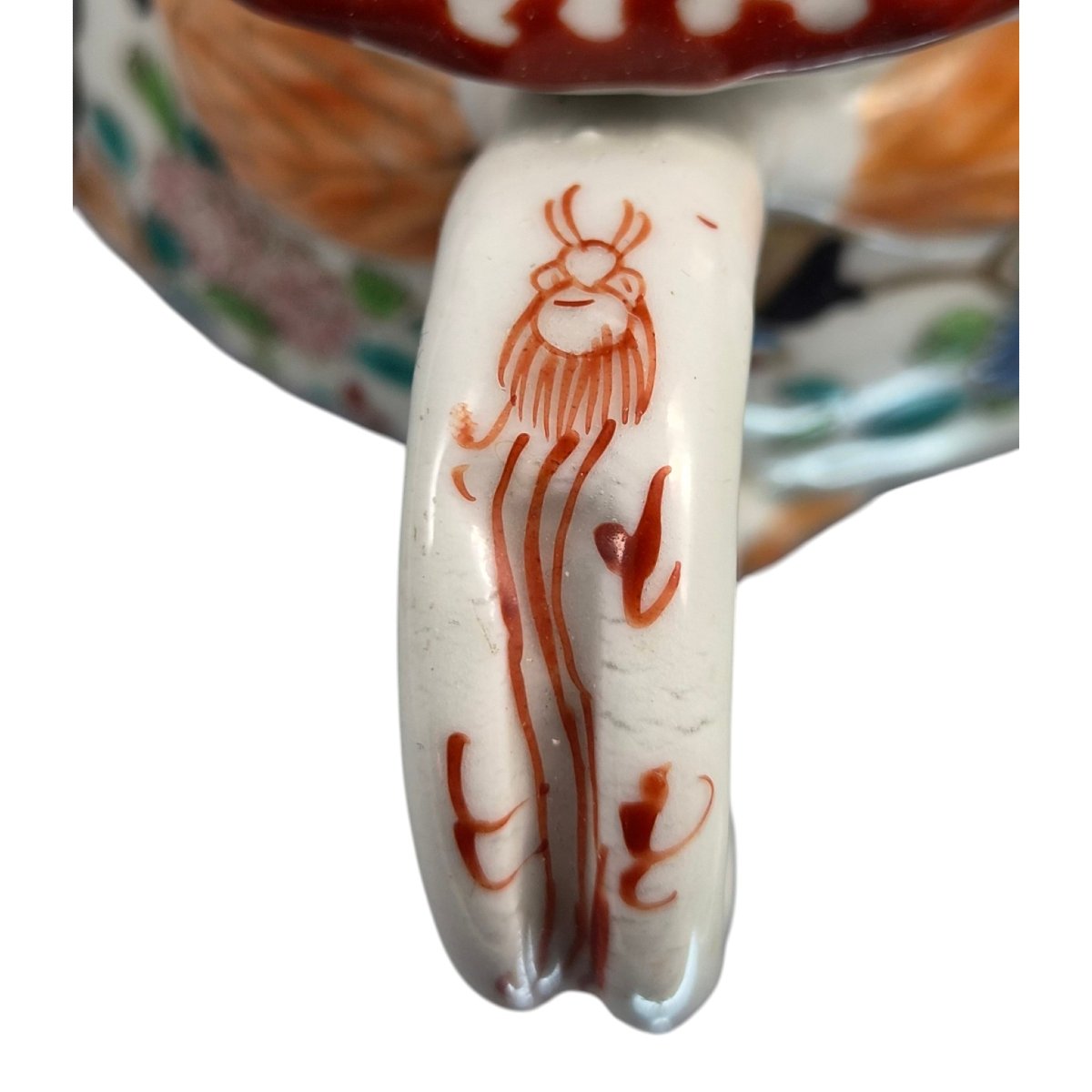 Antique Japanese Imari Sugar Bowl, Hichozan Fukagawa, Meiji Period-photo-4