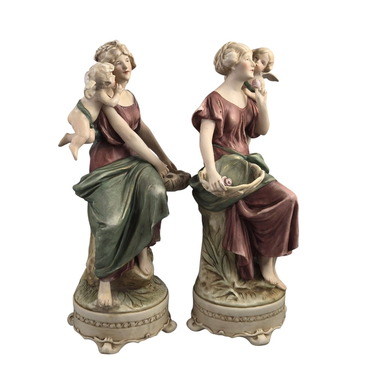 Royal Dux Bohemia Art Nouveau Figures By H. Schubert-photo-1