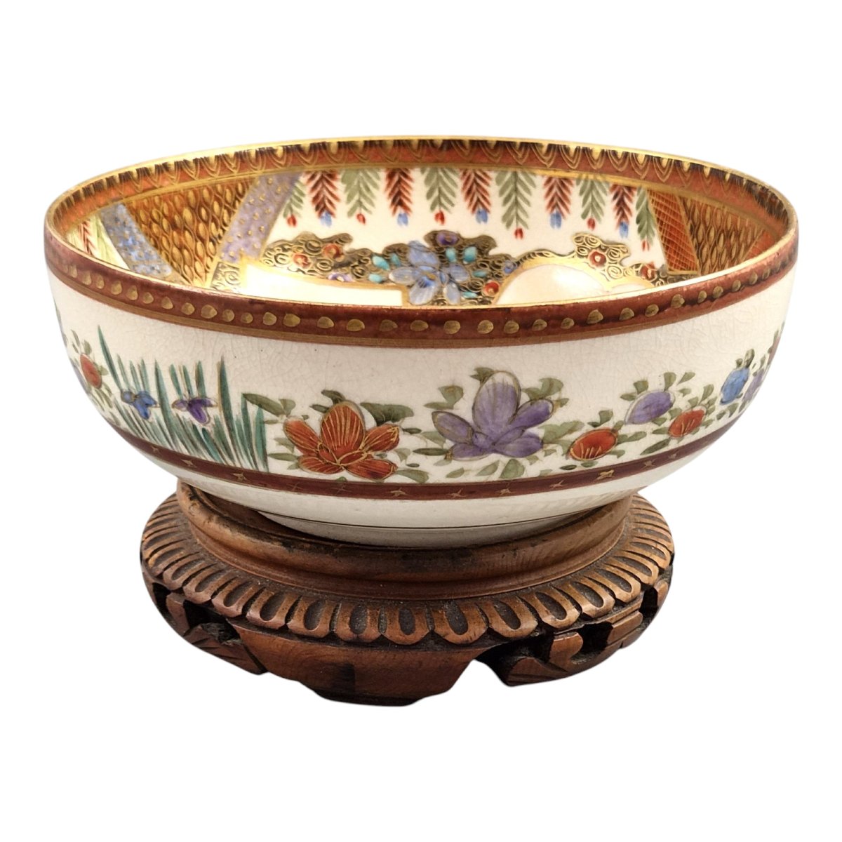 Fine Meiji Japanese Satsuma Bowl Signed Kozan, C. 1890–1905-photo-2
