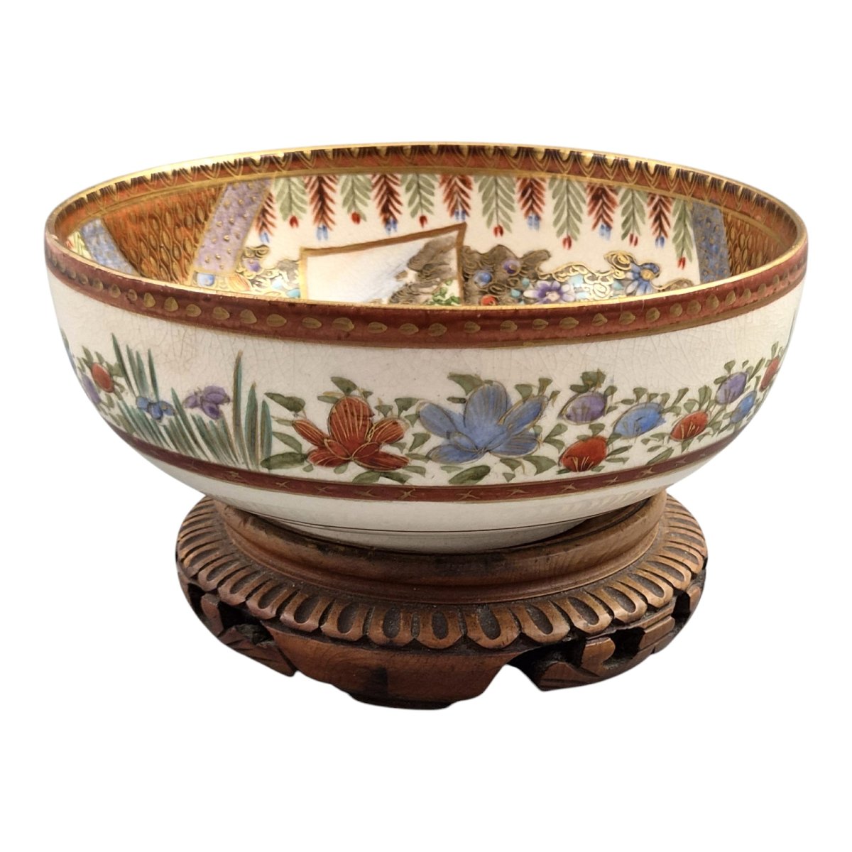 Fine Meiji Japanese Satsuma Bowl Signed Kozan, C. 1890–1905-photo-3